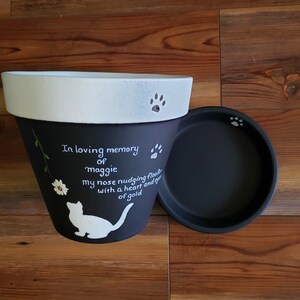 Garden Cat Memorial Cat Lover Gift Cat Memorial Gift Cat Sympathy Gift Planter with Cat Pet Loss Gift Cat Cat Photo Gift image 2