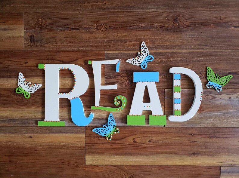 READ Letters READ Sign Kids Wall Decor Book Room Letters | Etsy