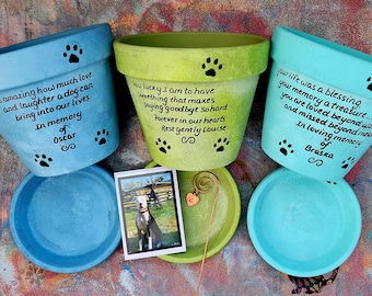 Pet Loss Gift · Personalized Pet Memorial Planter · Dog Memorial Gift · Pet Sympathy Gift · Garden Pet Memorial · Rainbow Bridge