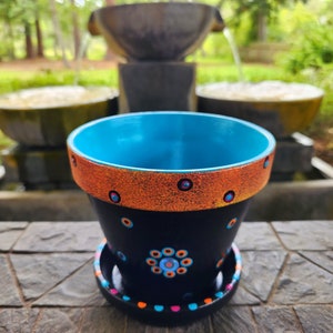 Painted Flower Pot | Colorful Planter | Boho Planter | Garden Lover Gift | Gifts for Women | Garden Planter | Gifts for Gardener Mom