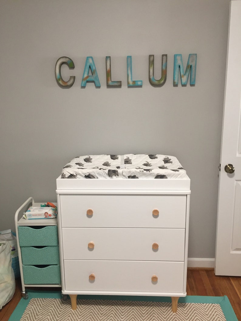 Kids Wall Art Boy Name Letters Rustic Decor Nursery Etsy