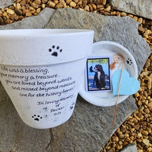 Pet Loss Gift Personalized Dog Memorial Garden Cat Memorial Pet Loss Sympathy Cat Loss Sympathy Herb Planters Rainbow Bridge image 1