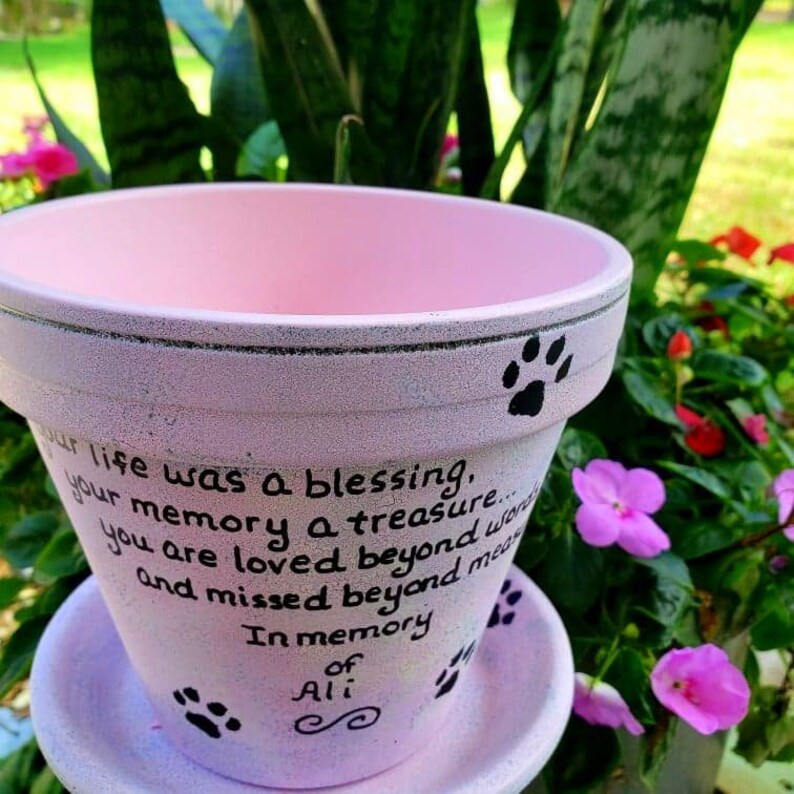 Pet Memorial with Photo, Pet Memorial Planter, Memorial Gift Dog, Memorial Gift Cat, Garden Pet Memorial, Sympathy Dog Loss, Sympathy Cat image 6