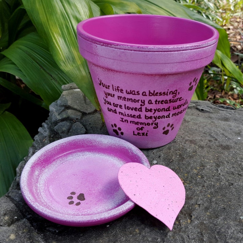 Pet Memorial Gifts Painted Flower Pots Dog Memorial Cat Etsy