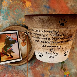 Personalized Pet Memorial Planter · Custom Pet Loss Gift · Small Pet Sympathy Planter · Dog or Cat Remembrance · Garden Memorial with Name