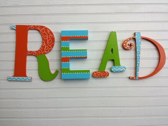 READ Letters READ Sign Kids Wall Decor Book Room Letters ...