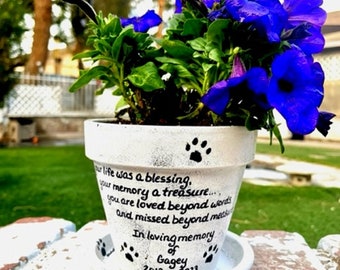 Personalized Pet Memorial Planter · Custom Pet Loss Gift · Pet Sympathy Planter · Dog or Cat Remembrance · Garden Memorial with Name