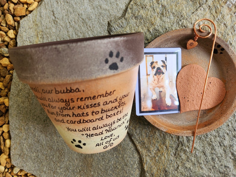 Dog Memorial Planter, Pet Loss Gift, Dog Memorial Gift, Cat Memorial Gift, Pet Memorial Gift, Painted Flower Pot, Garden Pet Memorial image 6