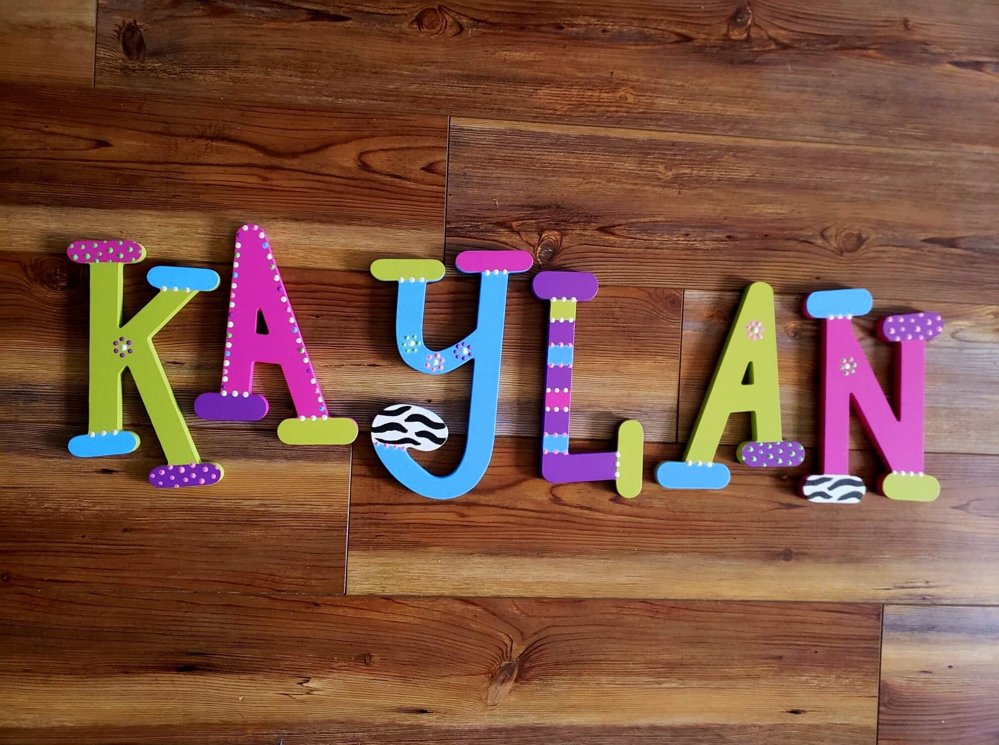 Name Art for Kids Nursery Wall Art Name Wall Letters Art Etsy