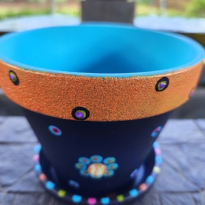 Painted Flower Pot | Colorful Planter | Boho Planter | Garden Lover Gift | Gifts for Women who Garden | Garden Planter | Pretty Planter