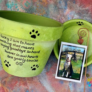 personalized rainbow bridge planter tribute for beloved pet