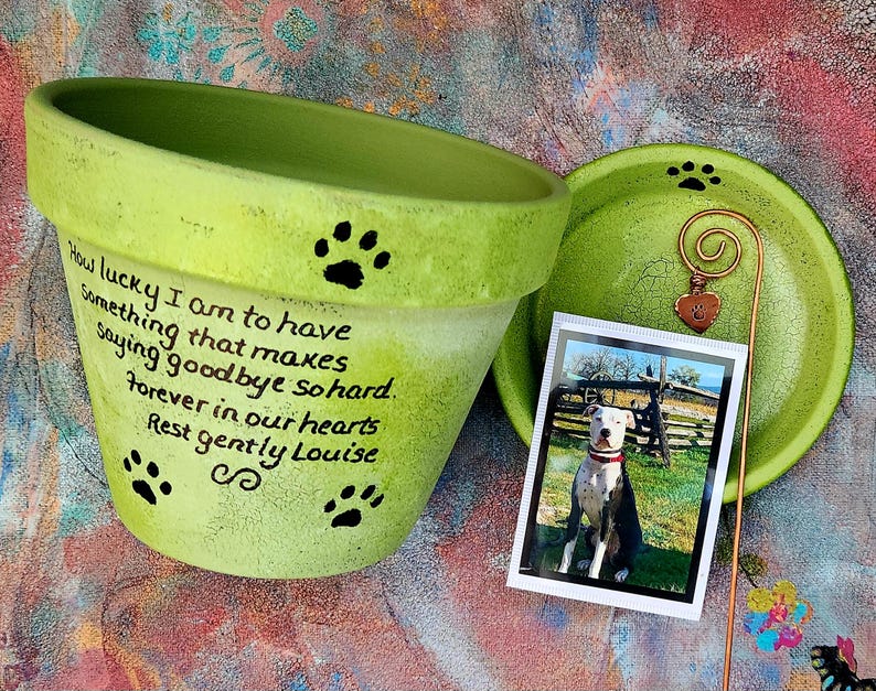 personalized rainbow bridge planter tribute for beloved pet