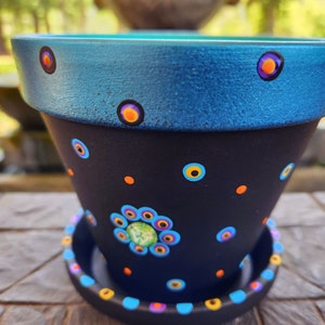 Painted Flower Pot | Colorful Planter | Boho Planter | Garden Lover Gift | Gifts for Women | Garden Planter | Gifts for Mom | Gardening Fun