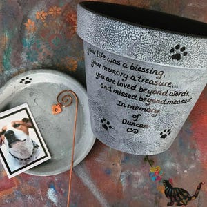 rainbow bridge pet memorial planter personalized with pet name