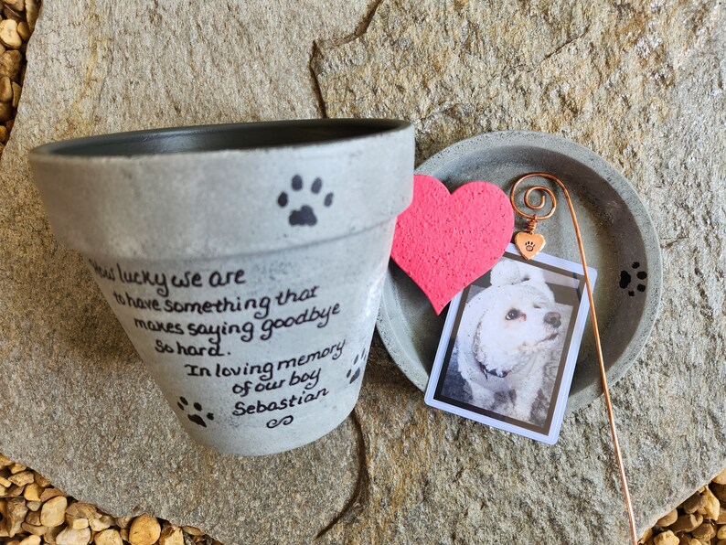 Dog Memorial Planter, Pet Loss Gift, Dog Memorial Gift, Cat Memorial Gift, Pet Memorial Gift, Painted Flower Pot, Garden Pet Memorial image 5