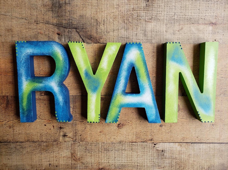 Wall Art for Kids Boy Name Letters Girl Name Letters Etsy
