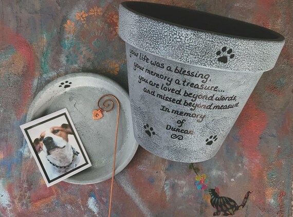 Pet Memorial Planter Gift | Pet Loss Planter | Pet Sympathy Gift | Garden Planter Memorial | Personalized Pet Loss Gift | Rainbow Bridge