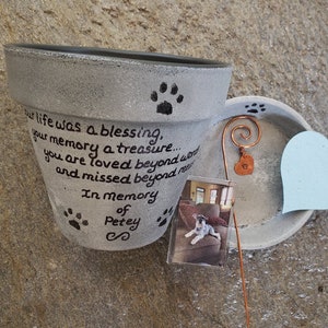 Dog Sympathy Gift Planter, Pet Memorial with Photo, Pet Memorial Planter, Memorial Gift Dog, Memorial Gift Cat, Garden Pet Memorial image 3