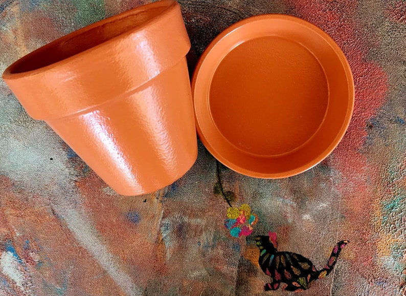 Painted Flower Pots Succulent Planters Solid Colors Painted Planters Herb Planters Succulent Flower Pots Plant Gift Ideas Orange