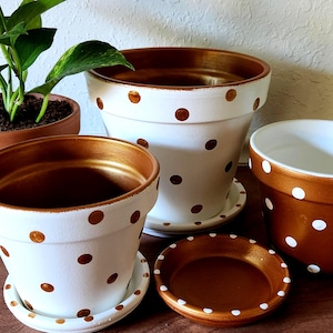Large Polka Dot Planter · Hand Painted Flower Pot · Colorful Garden Planter · Fun Plant Pot · Indoor Outdoor Planter · Gift for Gardeners