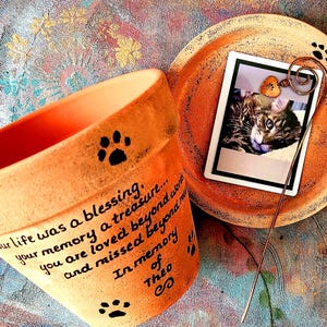 Pet Loss Gift · Rainbow Bridge Memorial Planter · Personalized Dog or Cat Sympathy Pot · Custom Pet Remembrance Flower Pot