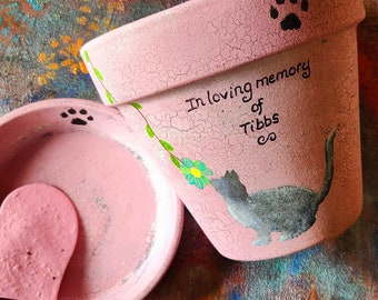 Garden Cat Memorial | Cat Lover Gift | Cat Memorial Gift | Cat Sympathy Gift |  Planter with Cat | Pet Loss Gift Cat | Cat Photo Gift