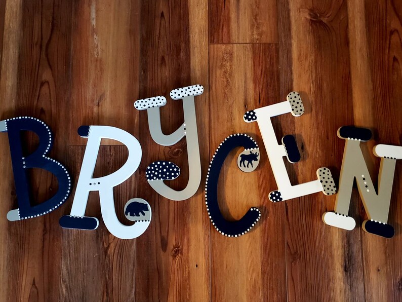 Name Art for Kids Nursery Wall Art Name Wall Letters Art Etsy