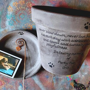 personalized rainbow bridge planter tribute for beloved pet