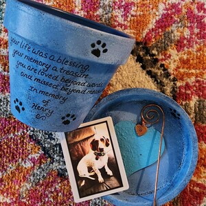 personalized rainbow bridge planter tribute for beloved pet