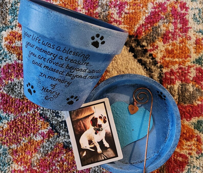 personalized rainbow bridge planter tribute for beloved pet