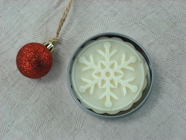 Solid Lotion Bar / 25+ Scent and Design Choices / Shea and Cocoa Butter Body Butter snowflake
