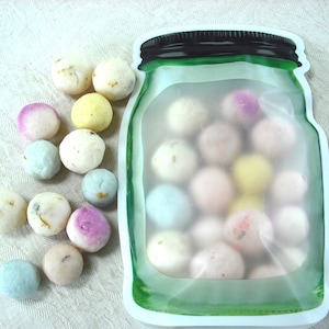 Soap Balls 12 oz (approx. 15 one-inch round soaps) Great for Farmhouse Sinks or Guest Bathrooms - Packaged in Mason Jar looking plastic bag