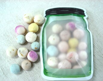 Soap Balls 12 oz (approx. 15 one-inch round soaps) Great for Farmhouse Sinks or Guest Bathrooms - Packaged in Plastic Mason looking Jar