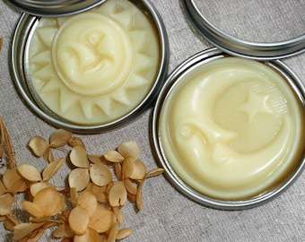 FREE SHIPPING Shea Butter Cocoa Butter Body Butter Bar / Solid Lotion Bar / Sun or Moon Design