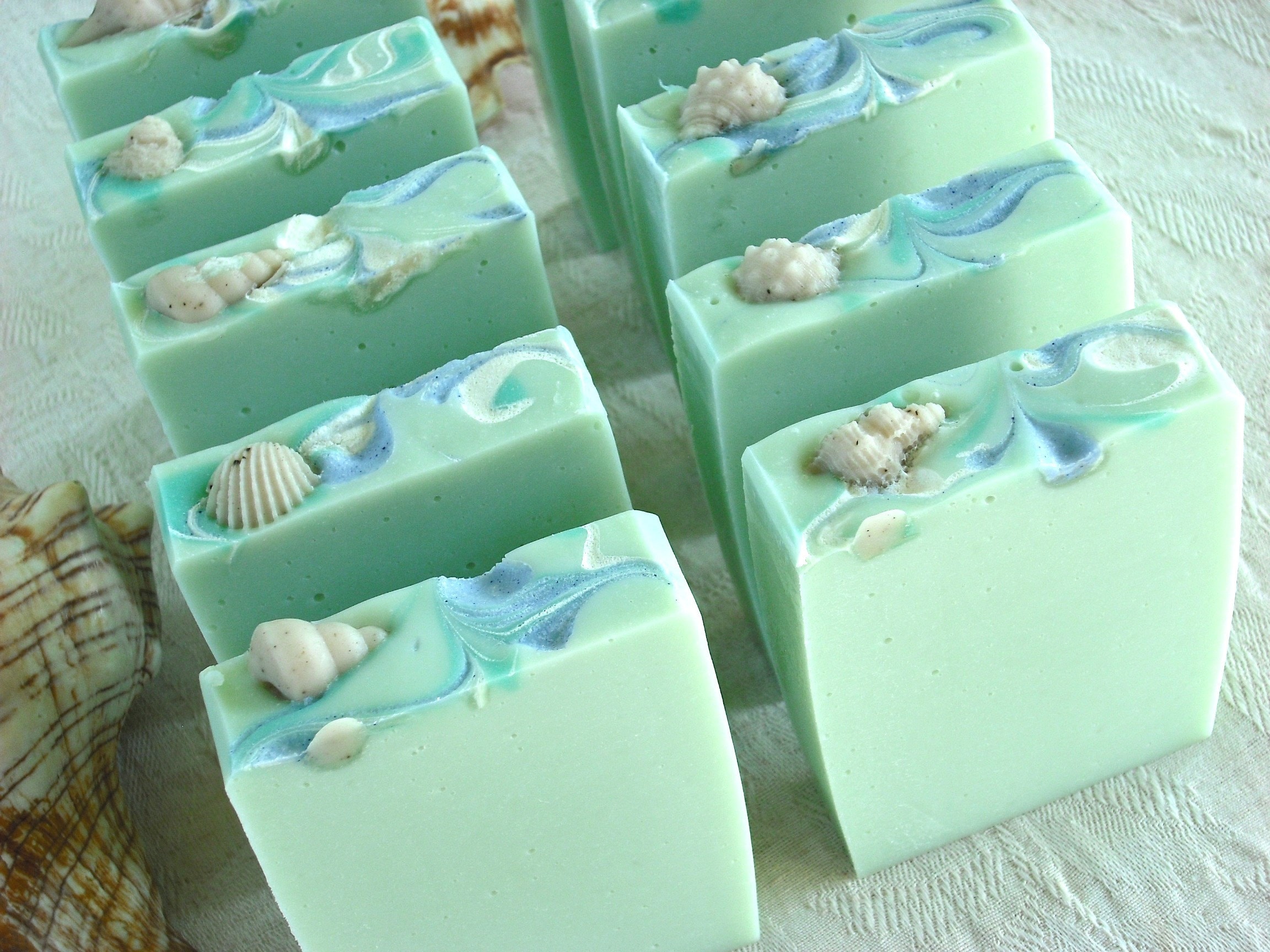 Teal Swirled Seashell Soap