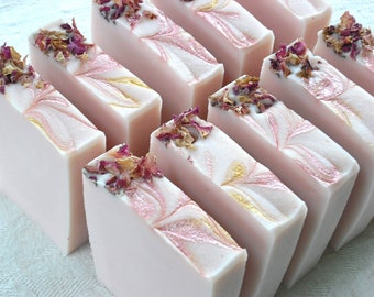 Soap Favors - Pink Baby Girl Shower Soaps - Bulk Thank You gift favors for Parties - Artisan Handmade Soap (aprox 3.75 oz. each bar)