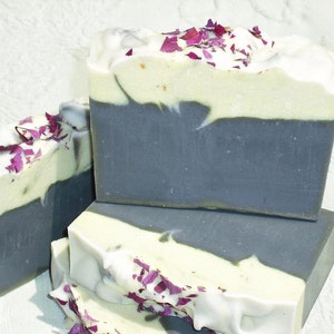 Oakmoss and Amber Soap / Activated Charcoal Soap / Handmade Artisan Cold Process Soap