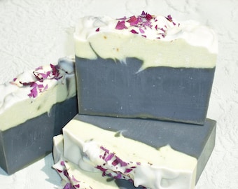 Oakmoss and Amber Soap / Activated Charcoal Soap / Handmade Artisan Cold Process Soap