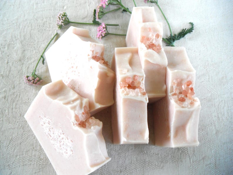 Handmade Himalayan Pink Sea Salt Soap, Clean Rain Scent, Rose Clay - Etsy