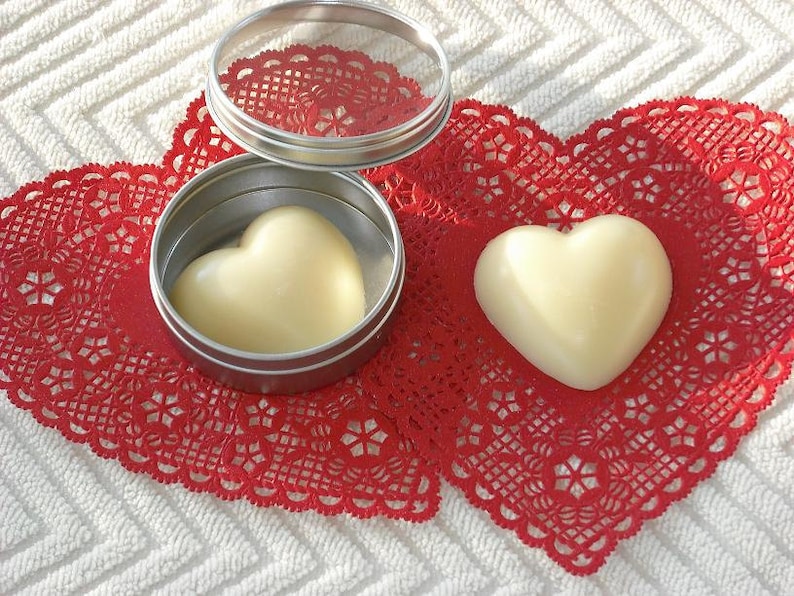 FREE SHIPPING / Heart Shape / Shea Butter Cocoa Butter Your Scent Choice Body Bar Solid Lotion Bar image 1