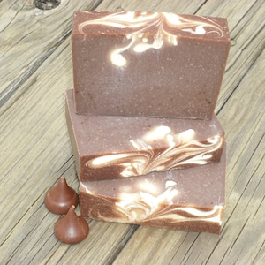 Chocolate Soap / Cocoa Bean Scent / Cold Process Artisan Handmade Soap