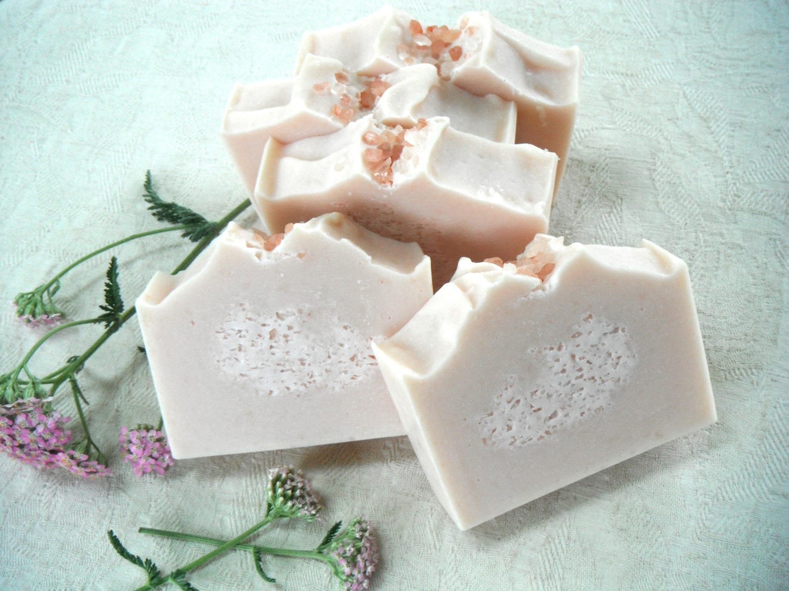 Handmade Himalayan Pink Sea Salt Soap, Clean Rain Scent, Rose Clay - Etsy
