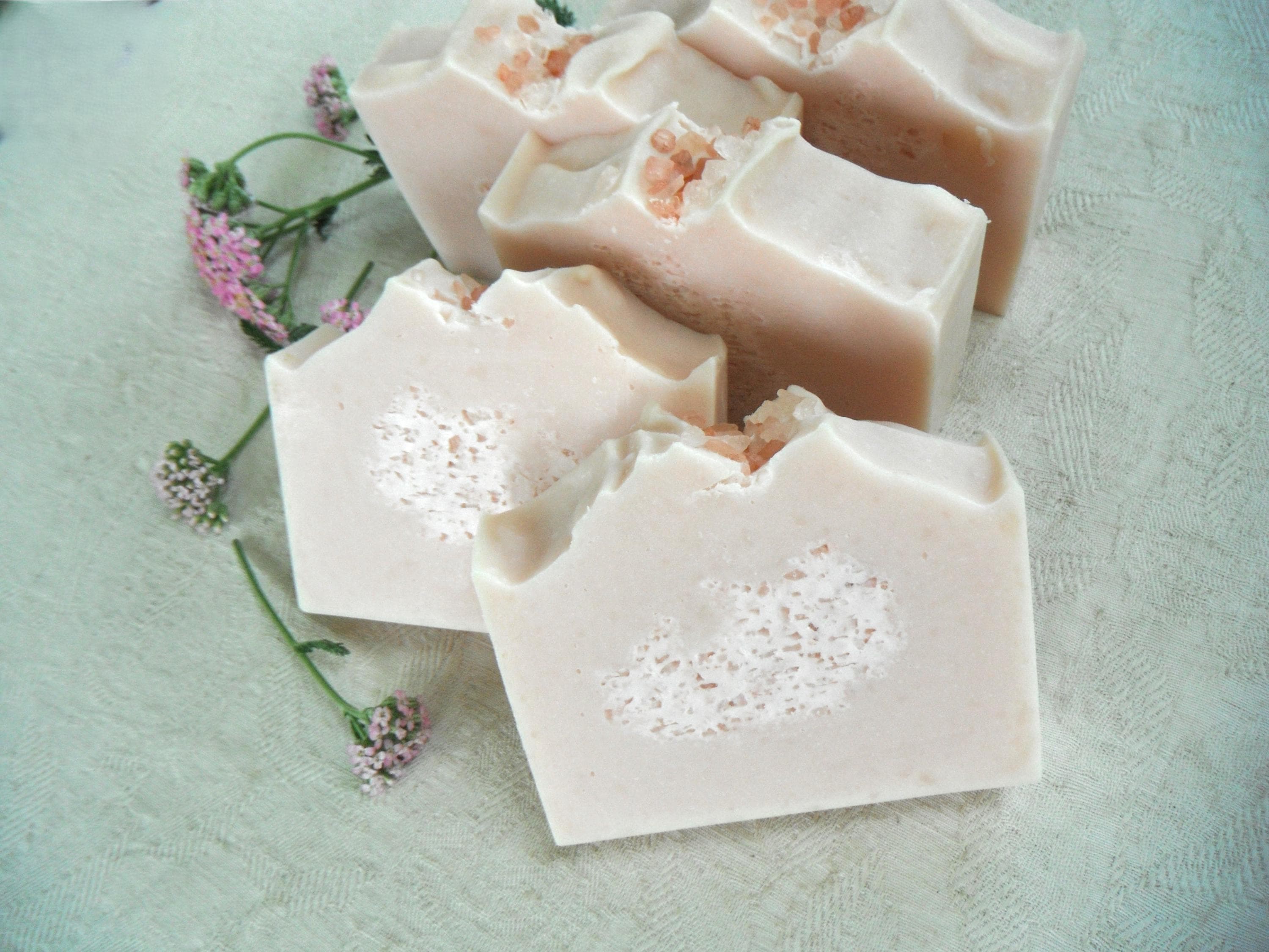 Handmade Himalayan Pink Sea Salt Soap, Clean Rain Scent, Rose Clay - Etsy