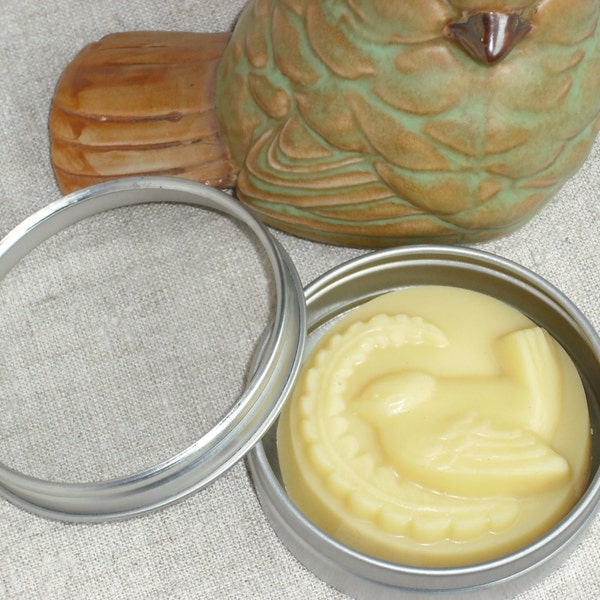 FREE SHIPPING Shea Butter Cocoa Butter Body Butter Bar / Solid Lotion Bar / Bird and Fern design / Your CHOICE of scent