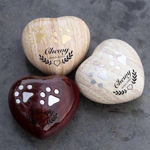 Personalized Pet Resin Urn,Pet Memorial,Storage for Ashes,Heart-shaped Urn for Cats and Dogs, Keepsake Urn,Rainbow Bridge