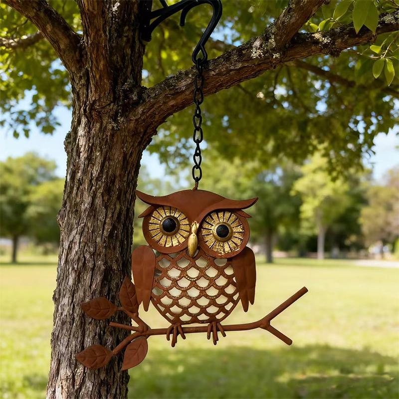 Rustic Owl Customizable Rustic Metal Owl Hanging Decor – Handcrafted Garden & Home ...