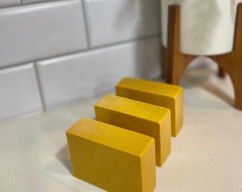 Lemon Turmeric Soap, All-Natural Face & Body Cleanser, Gentle Bar, Organic Skincare for a Radiant Glow, Gift for Him and Her