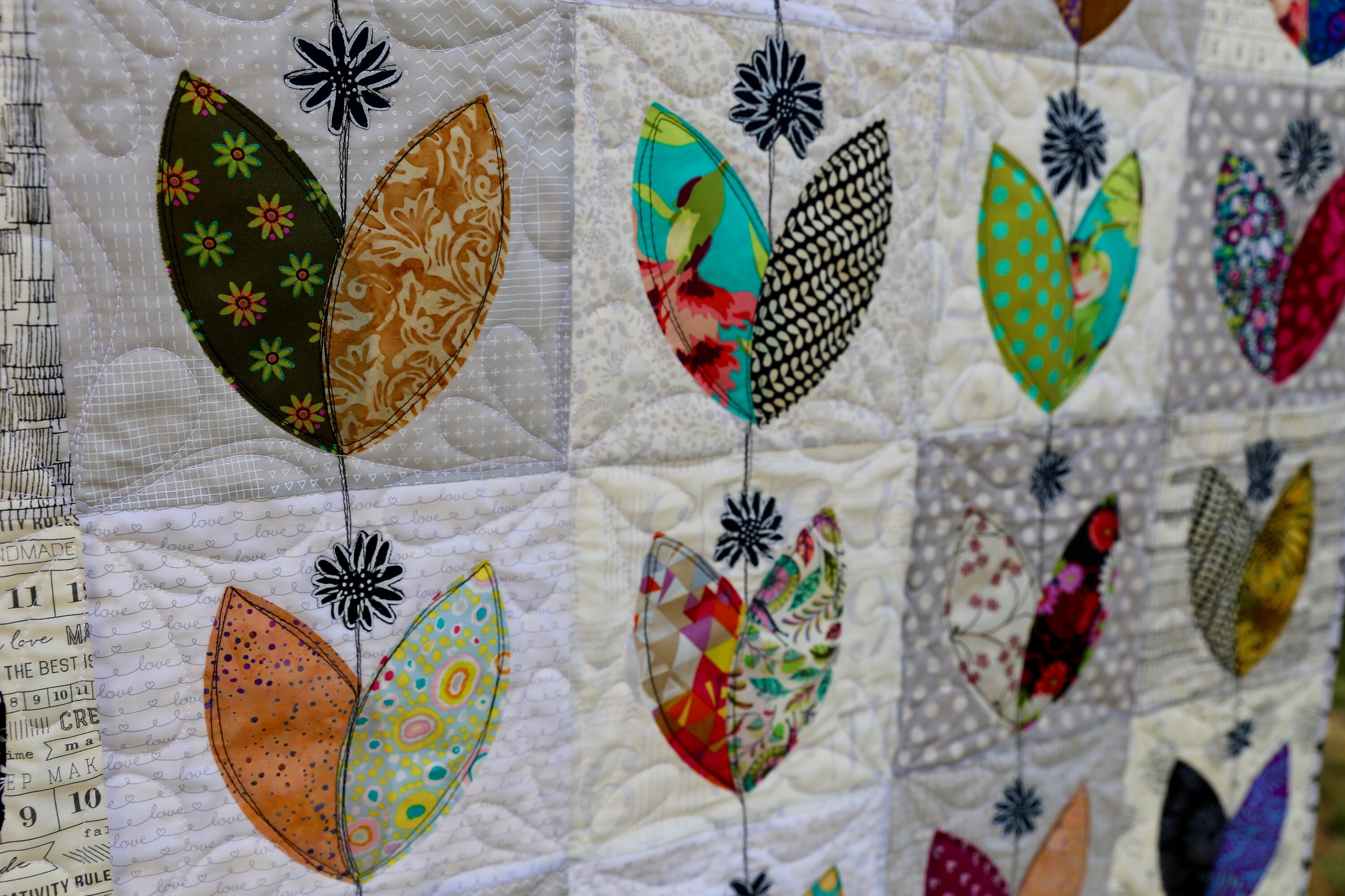 PAPER PATTERN for Quilt of Petal Pusher Scrappy fabrics black Etsy