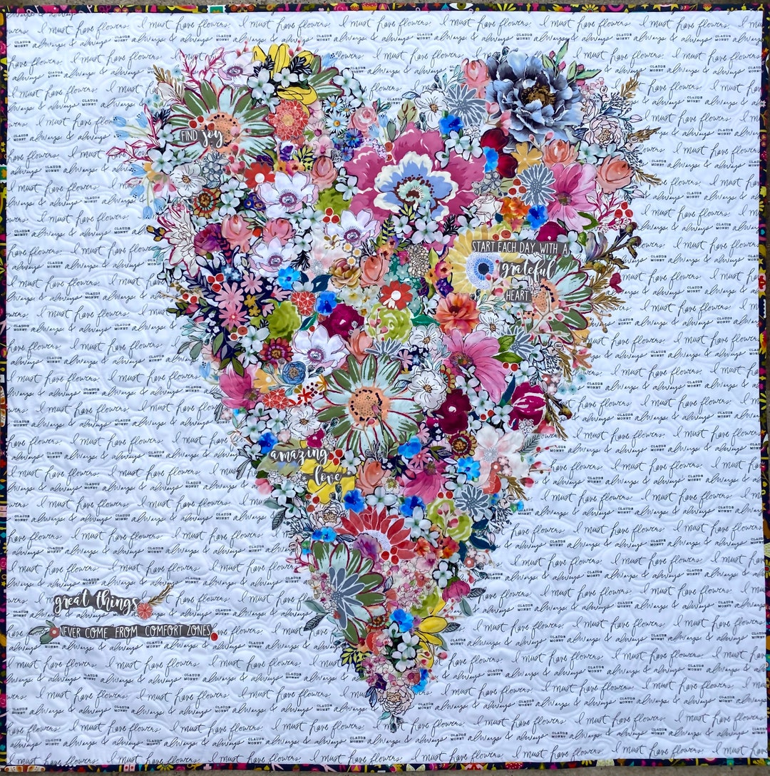PAPER PATTERN for Hearts of Spring Collage Wallhanging Quilt Sun ...