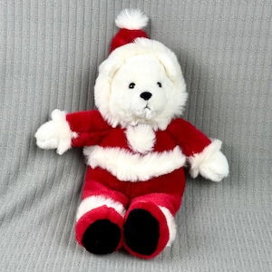 Vintage Plush Creations Christmas Teddy Bear Santa Suit Holiday Decor 17&quot;